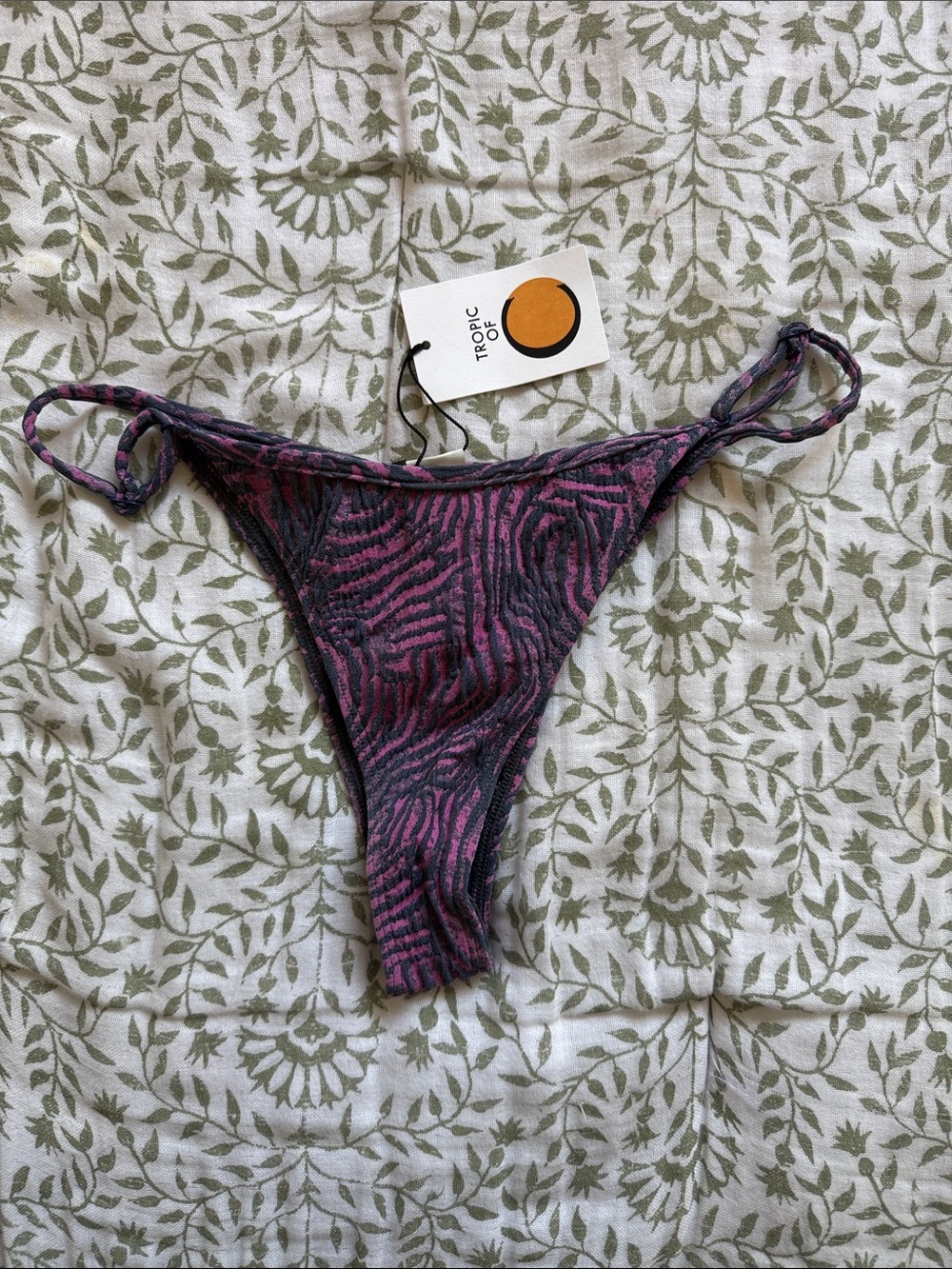 Tropic Of C 'Pink Zebra Bikini Bottoms' NWT; SMALL